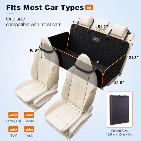 “PawGuard™ Waterproof Dog Car Seat Protector – Nonslip Travel Mat for Pets”